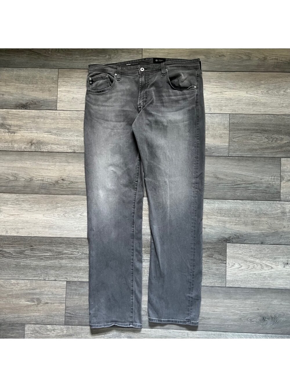 AG Adriano Goldschmied Men's 38x34 Classic Straight Protégé Gray Stretch Jeans